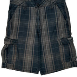 Wrangler Checked Cargo Shorts - 32W 10L Black Cotton
