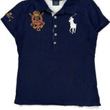 Kids Ralph Lauren Sport Graphic Polo Shirt - Small Navy Cotton