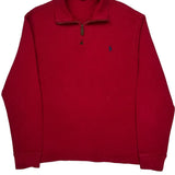 Polo By Ralph Lauren 1/4 Zip - Large Red Cotton