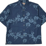Commemorative Classics Reyn Spooner Floral Hawaiian Shirt - Large Blue Cotton