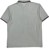 Tommy Hilfiger Striped Polo Shirt - XL White Cotton