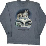 Wolf Country Alaska Signal Sports Single Stitch Long Sleeve T-Shirt - XL Grey Cotton