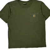 Carhartt T-Shirt - Large Green Cotton