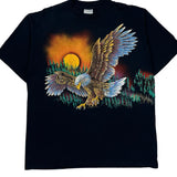 Eagle Print Hazelwoods Single Stitch T-Shirt - XL Black Cotton