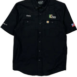 American Flag Patch On Sleeve Carhartt Short Sleeve Shirt - Medium Black Cotton