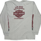 San Jose Harley Davidson Long Sleeve T-Shirt - XL White Cotton