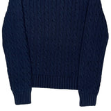Tommy Hilfiger Cable Knit Sweater - Medium Navy Cotton