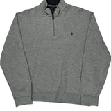 Polo By Ralph Lauren 1/4 Zip - Large Gray Cotton