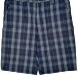 Dickies Checked Shorts - 38W 11L Gray Cotton Blend