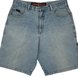Vibes Jeans Baggy Denim Shorts - 36W 11L Light Wash Denim