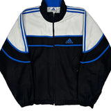 Adidas Striped Track Jacket - Large Blue Polyester
