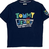 Tommy Jeans Graphic T-Shirt - Large Blue Cotton