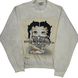 Betty Boop Jeans Looney Tunes Cartoon Sweatshirt - Large White Cotton