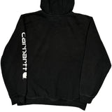 Carhartt Spellout Hoodie - Large Black Cotton Blend