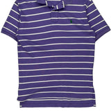 Polo By Ralph Lauren Striped Polo Shirt - Small Purple Cotton