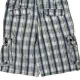 Lee Checked Cargo Shorts - 38W 11L Blue Cotton