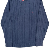Tommy Hilfiger Striped Sweater - XL Blue Cotton