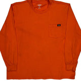 Dickies Long Sleeve T-Shirt - 2XL Orange Cotton