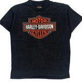 Age 10-12 Myrtle Beach Hanes Graphic T-Shirt - Medium Black Cotton