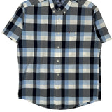 Tommy Hilfiger Checked Short Sleeve Shirt - Large Blue Cotton