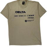 Single Stitch Delta Graphic T-Shirt - XL Beige Polyester Blend