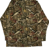 Tru Fit Camo Long Sleeve T-Shirt - Medium Green Cotton Blend