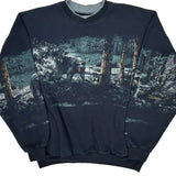 Grizzly Bear Black Canyon Aop Graphic Sweatshirt - Large Black Cotton