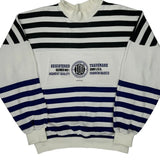 Fashion Basics Iou Striped Sweatshirt - Medium Black & White Polyester Blend