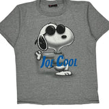 Joe Cool Peanuts Cartoon T-Shirt - Large Gray Cotton