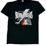 Galesburg Silver Streaks Russell Athletic Single Stitch T-Shirt - Large Black Cotton