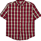 Carhartt Checked Short Sleeve Shirt - Large Red Cotton