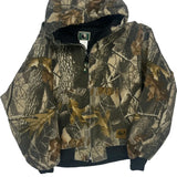 Age 13-14 Berne Camo Bomber Jacket - XL Khaki Polyester