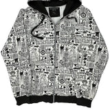 Quiksilver Hoodie - XL Black & White Cotton