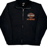 New Hampshire Harley Davidson Graphic Jacket - Medium Black Cotton