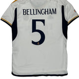 Real Madrid Adidas 2023-24 Home Bellingham Football Shirt - Medium White Polyester