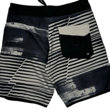 Oakley Striped Sport Shorts - 30W 9L Gray Polyester