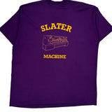 Slater Machine Screen Stars Single Stitch T-Shirt - 2XL Purple Cotton Blend