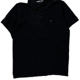 Tommy Hilfiger Slim Fit Polo Shirt - Large Black Cotton