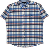 Tommy Hilfiger Checked Short Sleeve Shirt - XL Blue Cotton
