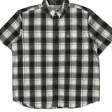 Carhartt Checked Short Sleeve Shirt - XL Gray Cotton