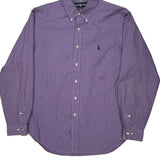 Ralph Lauren Checked Shirt - Large Purple Cotton