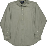 Regent Classic Fit Polo By Ralph Lauren Pinstripe Shirt - XL Green Cotton