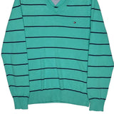 Tommy Hilfiger Striped Jumper - Medium Green Cotton