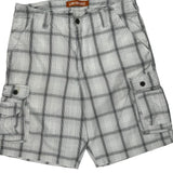 Lee Checked Cargo Shorts - 34W 10L Gray Cotton