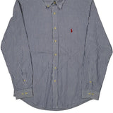 Polo By Ralph Lauren Slim Fit Shirt - Large Blue Cotton