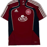 Denmark Dbu Adidas 2010-11 Training Football Shirt - Small Red Polyester