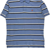 Polo By Ralph Lauren Striped Polo Shirt - XL Blue Cotton