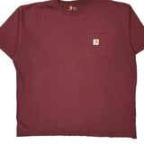 Carhartt T-Shirt - 2XL Burgundy Cotton