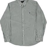 Polo By Ralph Lauren Striped Shirt - 2XL Green Cotton