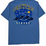 Milwaukee Brewers Majestic Graphic T-Shirt - Large Blue Cotton